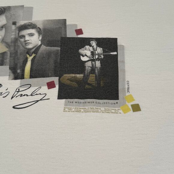 Vintage Elvis Presley Graphic T-Shirt 90s Rock Tee White Music Memorabilia XL - Picture 3 of 8